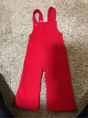 Carter's Bright Red Knit Overalls with Adjustable Straps